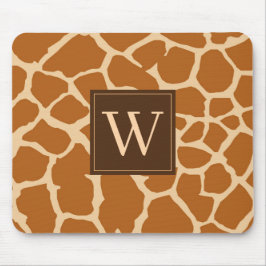 Alfombrilla De Ratón Monograma de impresión de jirafa moderna de moda