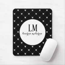 Monograma de lazo negro y blanco