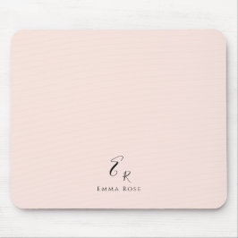 Alfombrilla De Ratón Monograma De Nombre Minimalista Elegante Rosa Rubo