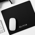 Alfombrilla De Ratón Monograma de nombre y negro personalizado | Elegan<br><div class="desc">Añada un toque de elegancia y sofisticación a sus productos básicos cotidianos con este diseño de monograma negro de personalizable. Con un elegante fondo negro y un nombre personalizado, este diseño es perfecto para una variedad de productos, incluyendo tazas, tumblers, esteras de yoga, cuadernos y más. Ya sea para uso...</div>