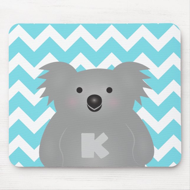 Alfombrilla De Ratón Monograma de osito de Koala para bebé australiano (Frente)