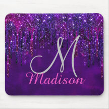 Monograma de perforaciones de Purpurina de unicorn