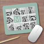 Alfombrilla De Ratón Monograma de Personalizado de Collage de fotos úni<br><div class="desc">Utiliza hasta 11 fotos de Instagram cuadradas o selfie fotos telefónicas para crear un regalo único y personal. O puedes mantener al cachorro hipster y hacer un keepsake de moda. Si necesita ajustar las imágenes,  haga clic en la herramienta personalizar para realizar cambios.</div>