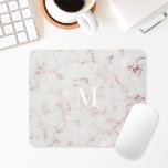 Alfombrilla De Ratón Monograma de Personalizado de mármol dorado Rosa<br><div class="desc">Almohadilla de ratón de diseño personalizado con diseño moderno y elegante de rosa dorado y mármol rosa.</div>