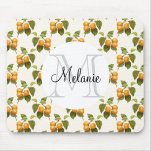 Alfombrilla De Ratón Monograma del patrón de color de agua de ápricot N