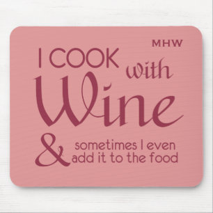 Alfombrilla De Ratón Monograma del personalizado de la cita del vino