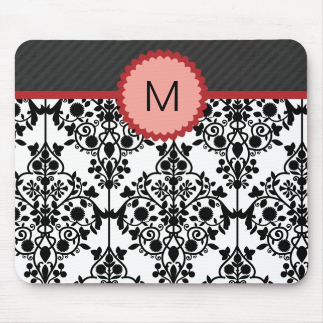 Alfombrilla De Ratón Monograma elegante Mousepad (Frente)