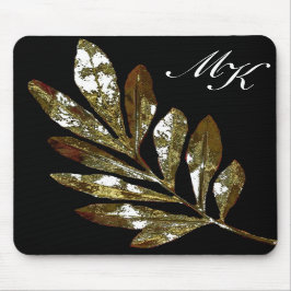 Alfombrilla De Ratón Monograma elegante Mousepad de la hoja