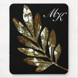 Alfombrilla De Ratón Monograma elegante Mousepad de la hoja