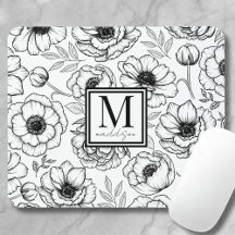 Monograma Femenino Personalizado con Patrón Floral