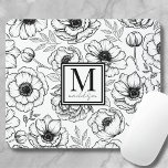 Alfombrilla De Ratón Monograma femenino personalizado de patrón floral<br><div class="desc">Añada un toque de sofisticación a su área de trabajo con este elegante teclado del ratón, que incluye un monograma personalizado y un nombre enmarcado dentro de un detalle cuadrado de moda. La almohadilla del ratón muestra un hermoso patrón floral botánico, aportando un sentido de la naturaleza y el resorte...</div>