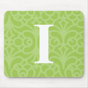 Alfombrilla De Ratón Monograma floral adornado - letra I