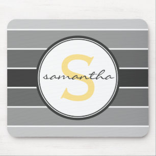 Alfombrilla De Ratón Monograma gris de Ombre