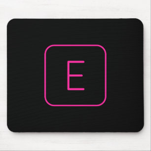 Alfombrilla De Ratón Monograma Inicial de Estilo Moderno Rosa y Negro