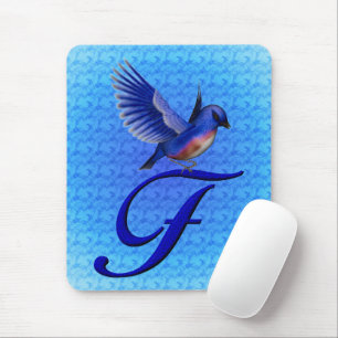 Alfombrilla De Ratón Monograma Inicial F Bluebird