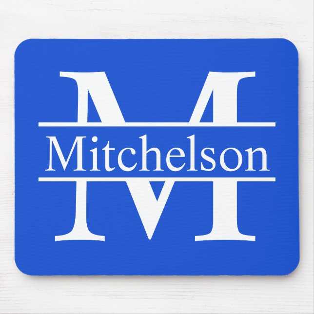 Alfombrilla De Ratón Monograma LR de barra azul (Frente)