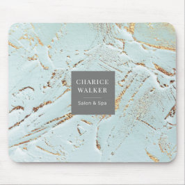 Alfombrilla De Ratón monograma moderno de oro azul texturizado Mousepad