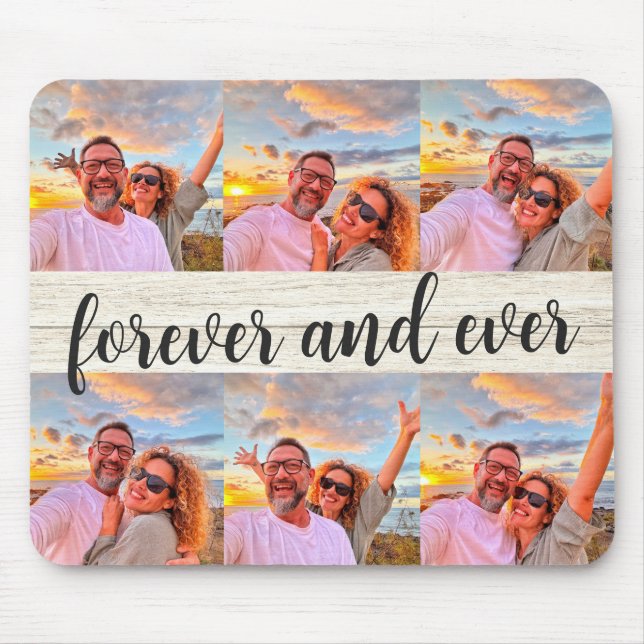 Alfombrilla De Ratón Monograma moderno de Personalizado de Collage de f (Frente)