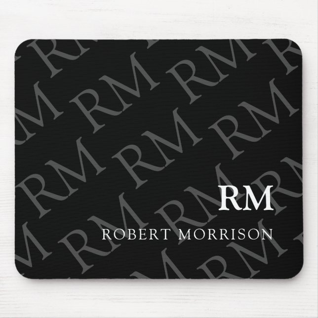 Alfombrilla De Ratón Monograma moderno profesional masculino minimalist (Frente)