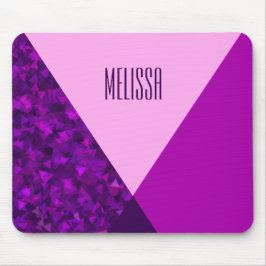 Alfombrilla De Ratón Monograma Morado Rosado Geométrico Trendy Mousepad