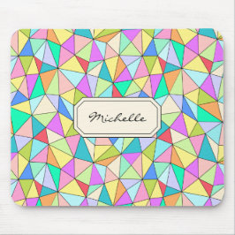 Alfombrilla De Ratón Monograma Mousepad brillante geométrico colorido