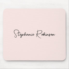 Alfombrilla De Ratón Monograma Personalizado con Letra Elegante Rosa Cl