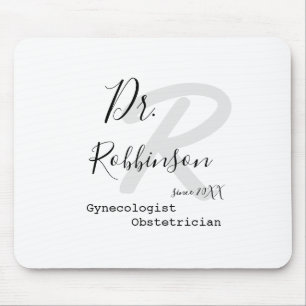 Alfombrilla De Ratón Monograma personalizado de ginecólogo obstetra Obg