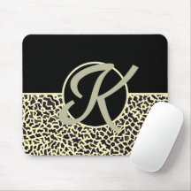 Monograma Personalizado Negro Crema Leopardo