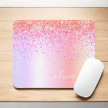 Alfombrilla De Ratón Monograma Purpurina púrpura de oro rosa del arcoir<br><div class="desc">Pastel arcoiris Ombre - Oro, Púrpura, Relieve metalizado Faux Rosado Rubor Purpurina de espuma metálica Pincel Nombre de Monograma Metalizado y Mousepad Inicial (almohadilla del ratón). Esto hace que el dulce perfecto cumpleaños 16, boda, ducha de novia, aniversario, ducha de bebé o fiesta de soltera sea regalo para alguien que...</div>