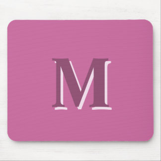 Alfombrilla De Ratón monograma rosa sólido vívido