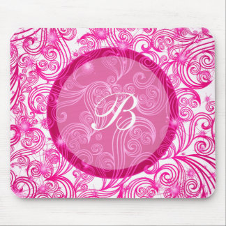 Alfombrilla De Ratón Monograma rosado Mousepads
