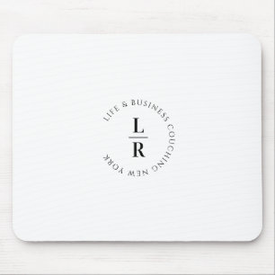 Alfombrilla De Ratón Monograma, salón, minimalista, blanco
