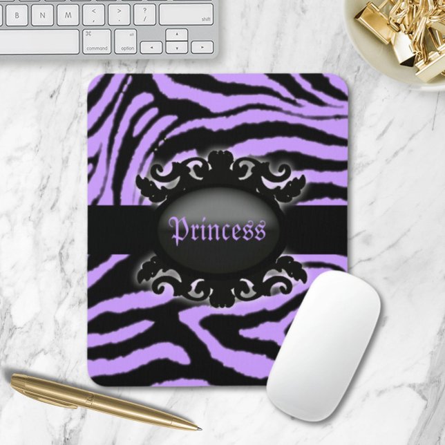Alfombrilla De Ratón Monograma sofisticado de impresión de cebra (Sophisticated Zebra Print monogram Mouse Pad)