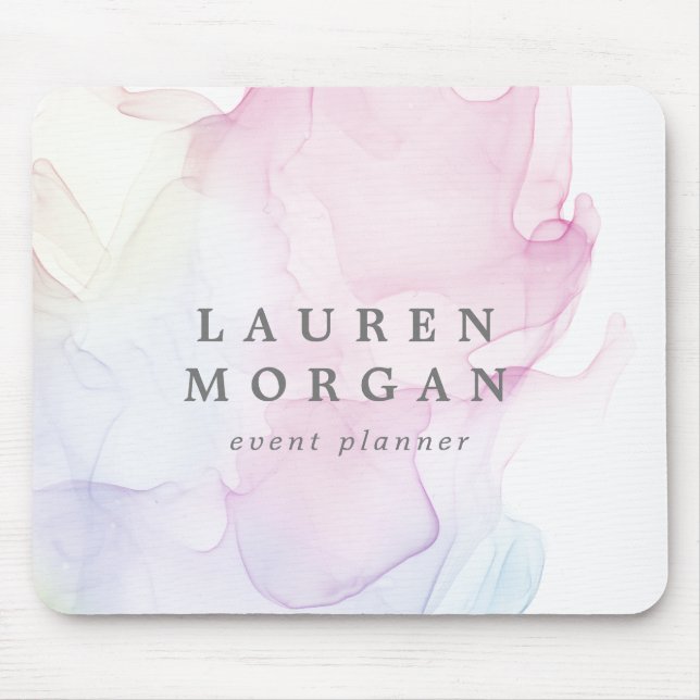 Alfombrilla De Ratón monograma transparente elegante de seda (Frente)