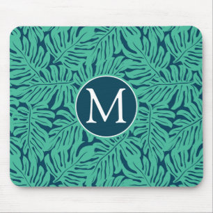 Alfombrilla De Ratón Monograma tropical del modelo el   de la hoja de