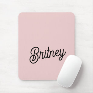 Alfombrilla De Ratón Monograma y nombre modernos en polvo rosa Blush