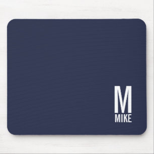 Alfombrilla De Ratón Monograma y nombre negrita personalizado moderno