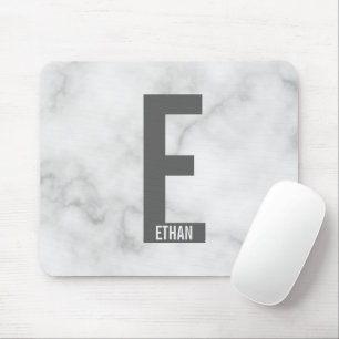 Alfombrilla De Ratón Monograma y nombre negrita personalizado moderno