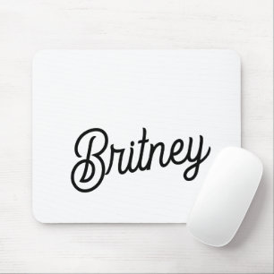 Alfombrilla De Ratón Monograma y nombre personalizados de blanco negro 