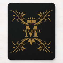 Alfombrilla De Ratón Monograma y nombre personalizados de la vendimia