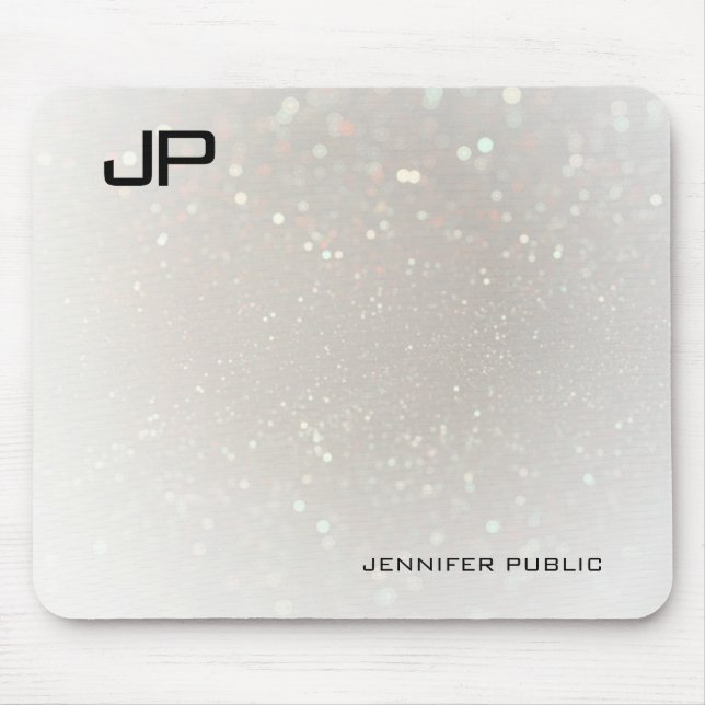 Alfombrilla De Ratón Monogramed Elegant Template Glam Personalizado mod (Frente)