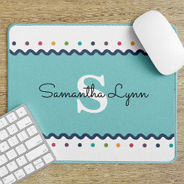 Alfombrilla De Ratón Monogramo del punto de contacto del personalizable