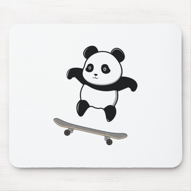 Alfombrilla De Ratón Monopatín de bebé panda (Frente)