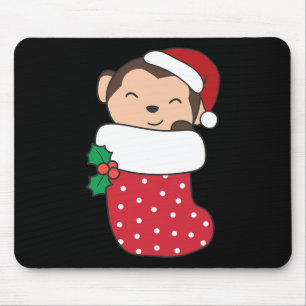 Alfombrilla De Ratón Monos Pequeños En Acciones De Navidades Para Navid