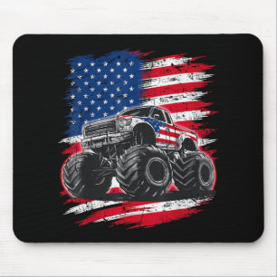 Alfombrilla De Ratón Monster Truck Bandera de Estados Unidos