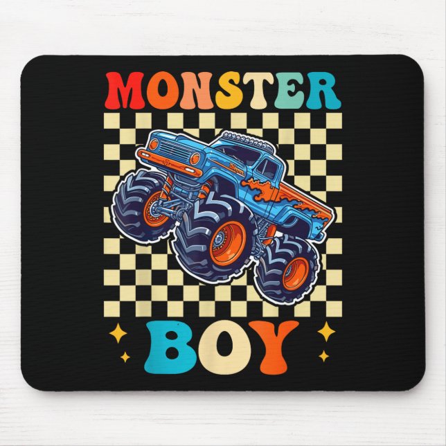 Alfombrilla De Ratón Monster Truck Boy Family Matching Monster Trucks B (Frente)