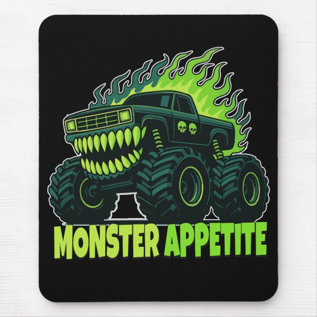 Alfombrilla De Ratón Monster Truck Horror Flame (Frente)