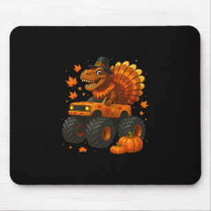 Alfombrilla De Ratón Monster Truck Trex Dinosaur Pavo Otoño Día de Acci