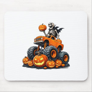 Alfombrilla De Ratón Monstruo Skeleton Truck Halloween Calabaza Ki