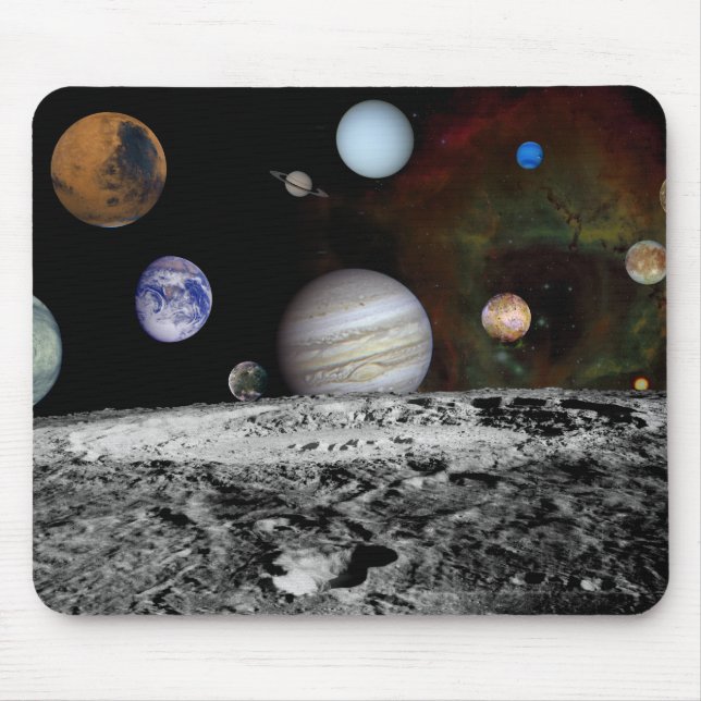 Alfombrilla De Ratón Montaje de los planetas y lunas de Júpiter (Frente)